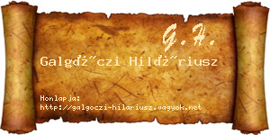 Galgóczi Hiláriusz névjegykártya